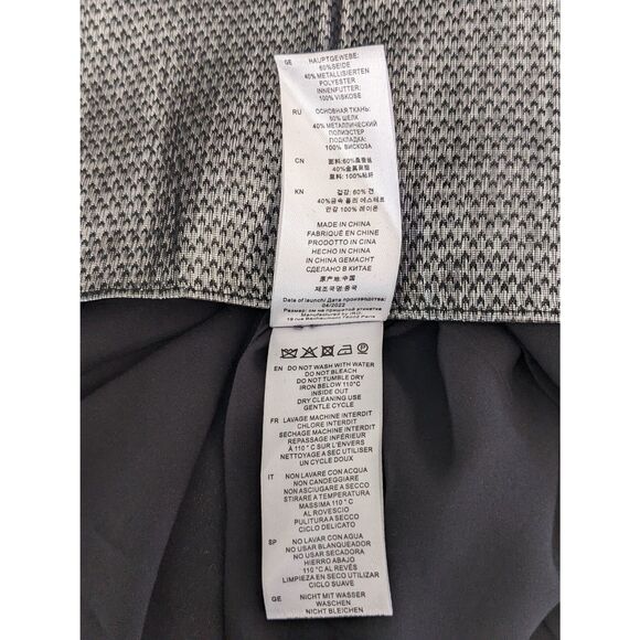 NWT IRO Kinao Silk Mini Dress Silver & Metallic Black Size US 2 France 36 $695 - Picture 8 of 10